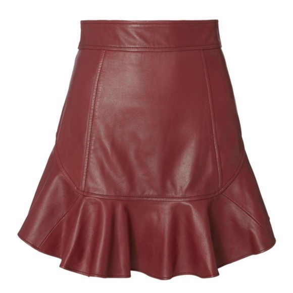 INTERMIX Marissa Webb Melinda Leather Mini Skirt - Picture 2 of 8